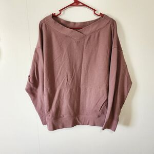 Fabletics  V Neck Pullover Sweatshirt Womens S Dusty Rose